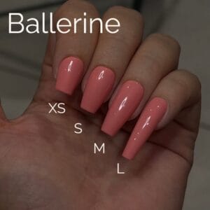 press on nails différentes longueur pour la forme ballerine XS S M et L