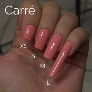 press on nails différentes longueur pour la forme carrée XS S M et L