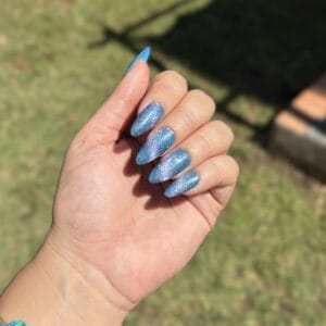press on nails cat eyes azur faux ongles amande M