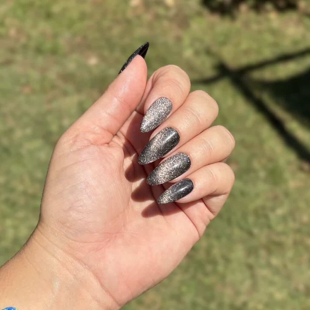 press on nails cat eyes onyx faux ongles amande M