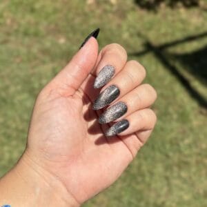 press on nails cat eyes onyx faux ongles amande M