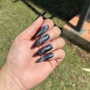 press on nails cat eyes zebra faux ongles stiletto L
