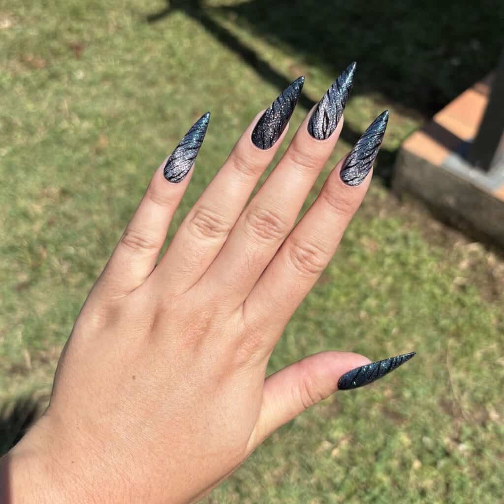 press on nails cat eyes zebra faux ongle stiletto L