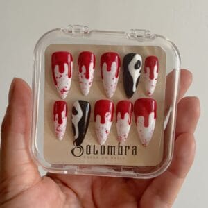 boite de rangement press on nails d'halloween faux ongles scream
