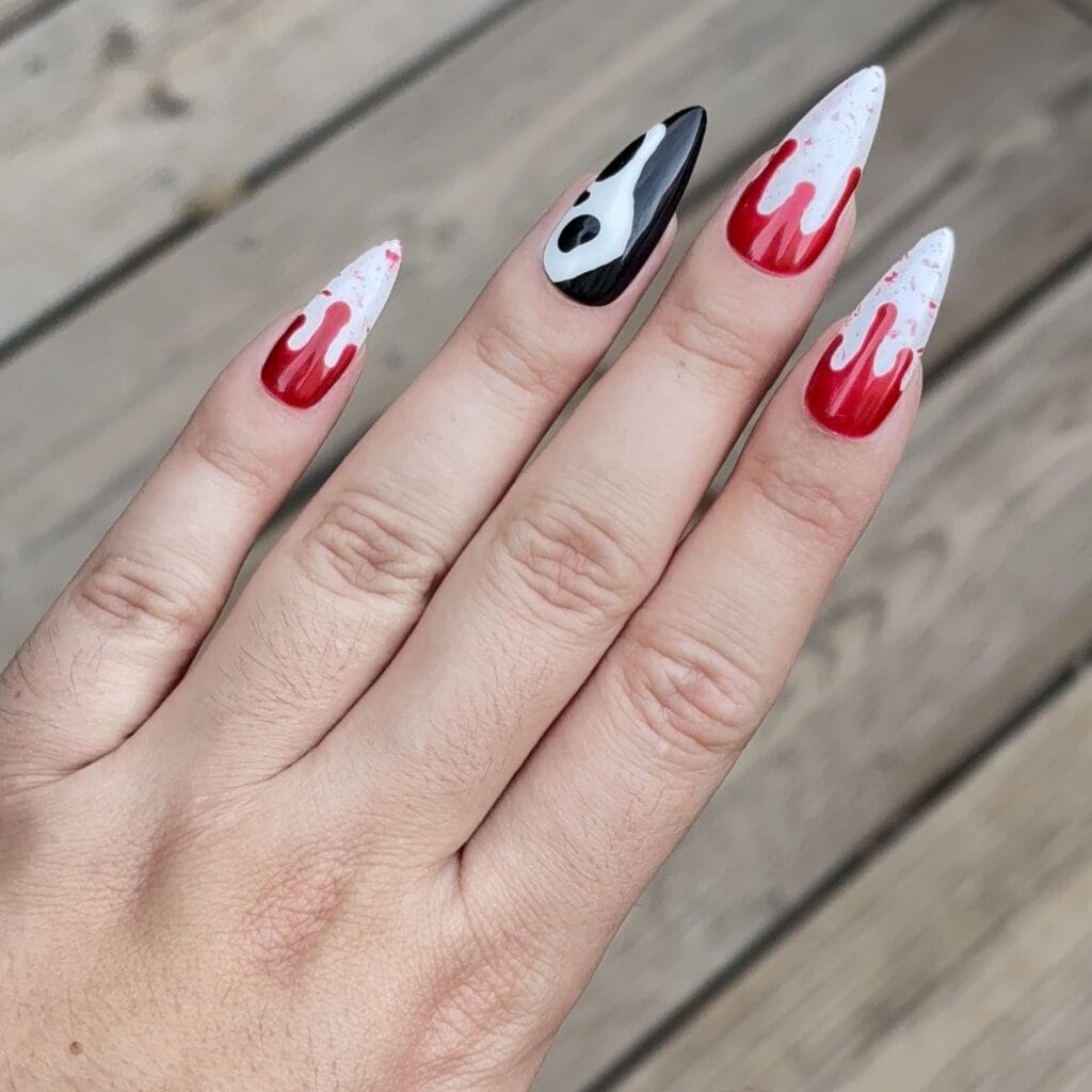 Press on nails d'halloween faux ongles scream stiletto m