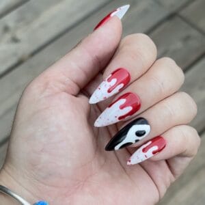 press on nails d'halloween scream faux ongles stiletto m